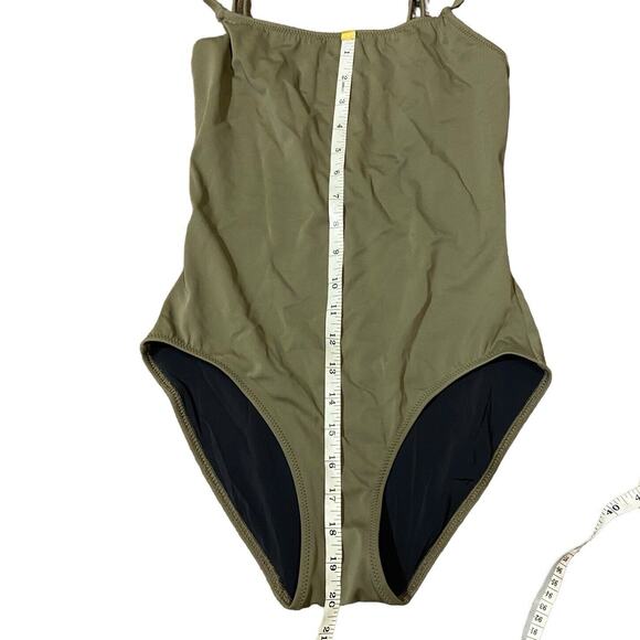 Solid and Striped Nina One Piece Swimsuit Women Small Olive Green Missing Beltd - Picture 13 of 14